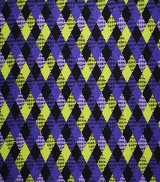 Halloween Purple and Green Checkerboard